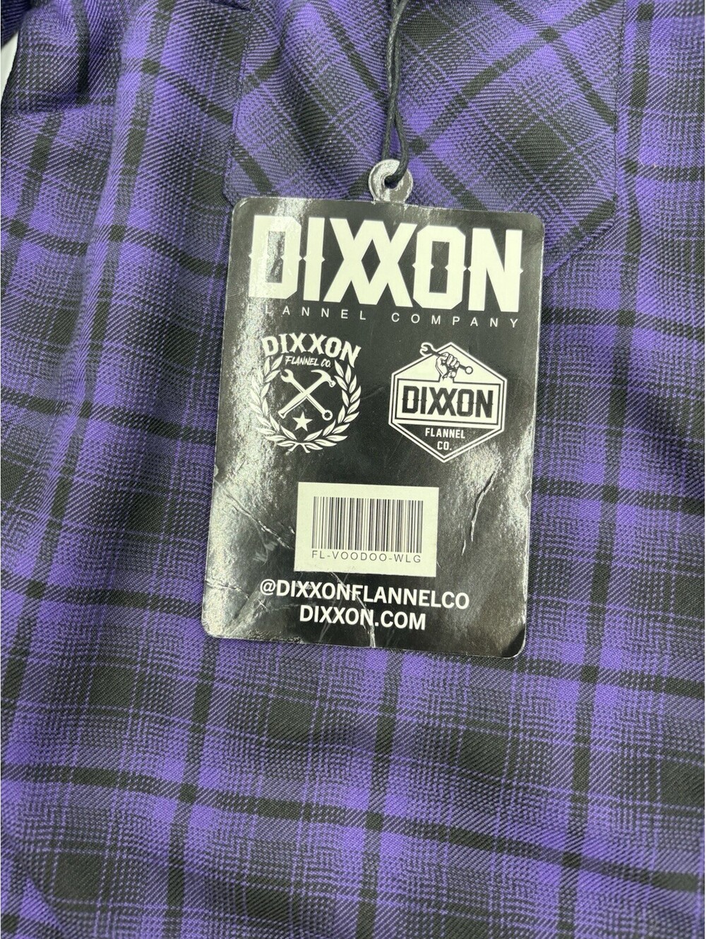 Dixxon Flannel Voodoo Women’s Large Purple and Black Plaid Patterned New! - Picture 4 of 9